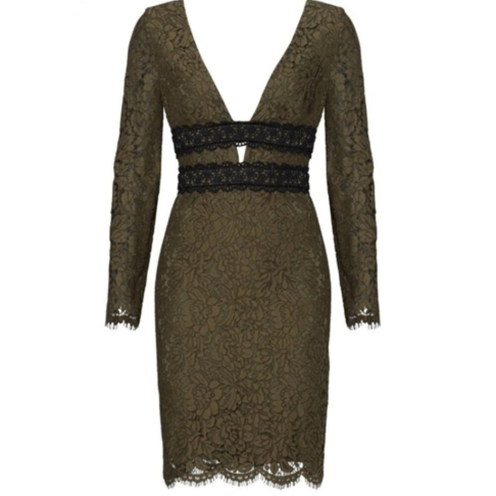 DVF Olive Lace Dress